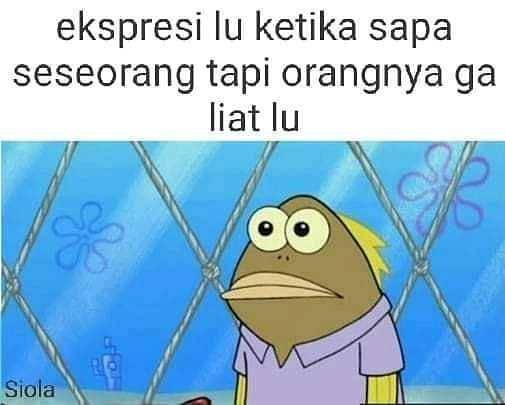 Tokoh ikan di film Spongebob berekspresi datar (instagram.com/kutipan_spongebobs)