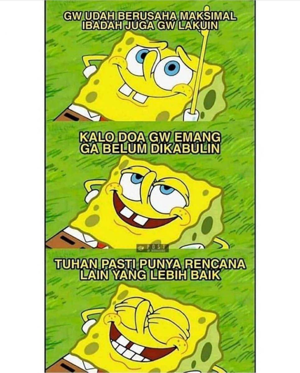Meme spongebob sedang tidur di rumput (instagram.com/kutipan_spongebobs)