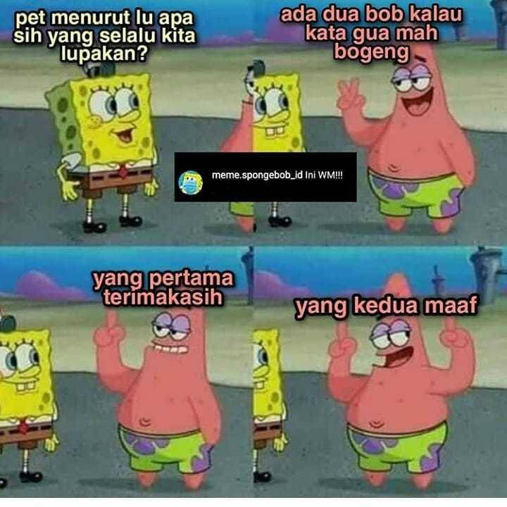 Spongebob dan Patrick sedang berbicara di jalan (instagram.com/spongebobfans.id)