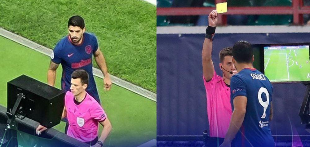 Intip Wasit Saat Cek VAR, Luis Suarez Diganjar Kartu Kuning!