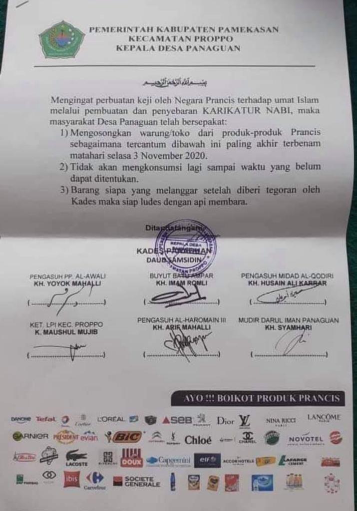 Pakai Produk Prancis Diancam Dibakar, Bupati Pamekasan Panggil Kades