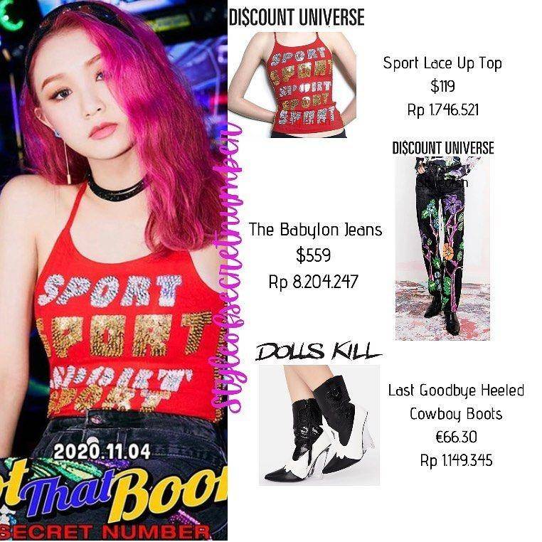 Harga outfit Secret number 'Got That Boom' (instagram.com/styleofsecretnumber)