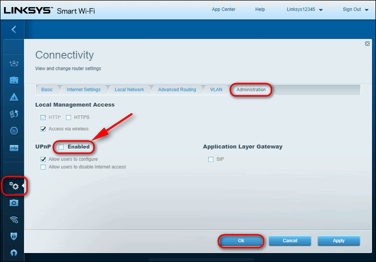 Mematikan UPnP dari admin router. tunecomp.net