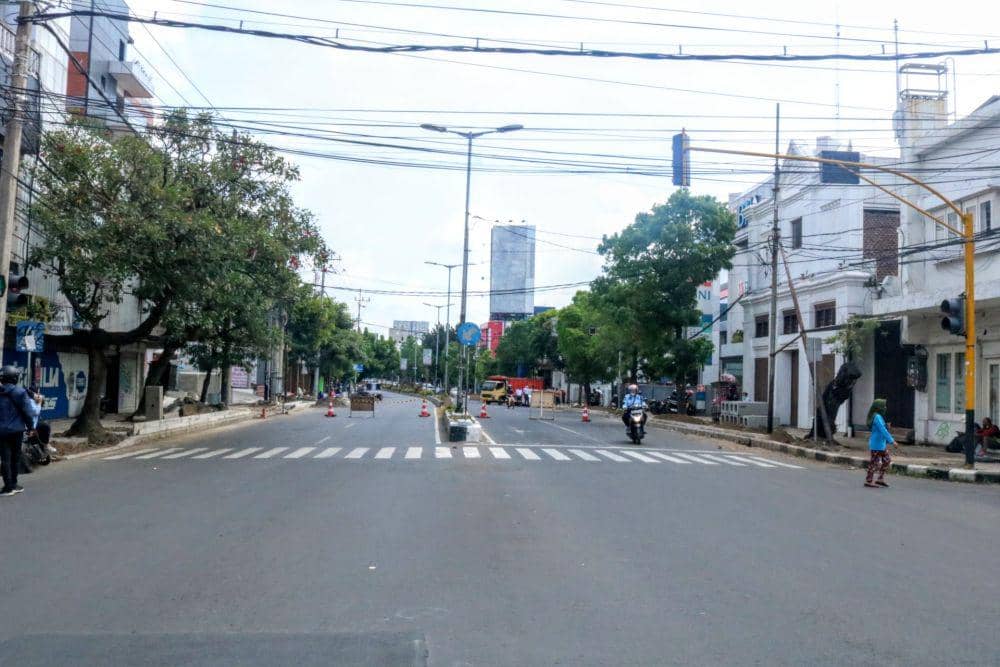 Kawasan Jl Basuki Rahmat ditutup total selama pembangunan heritage Kayutangan. IDN Times/Alfi Ramadana