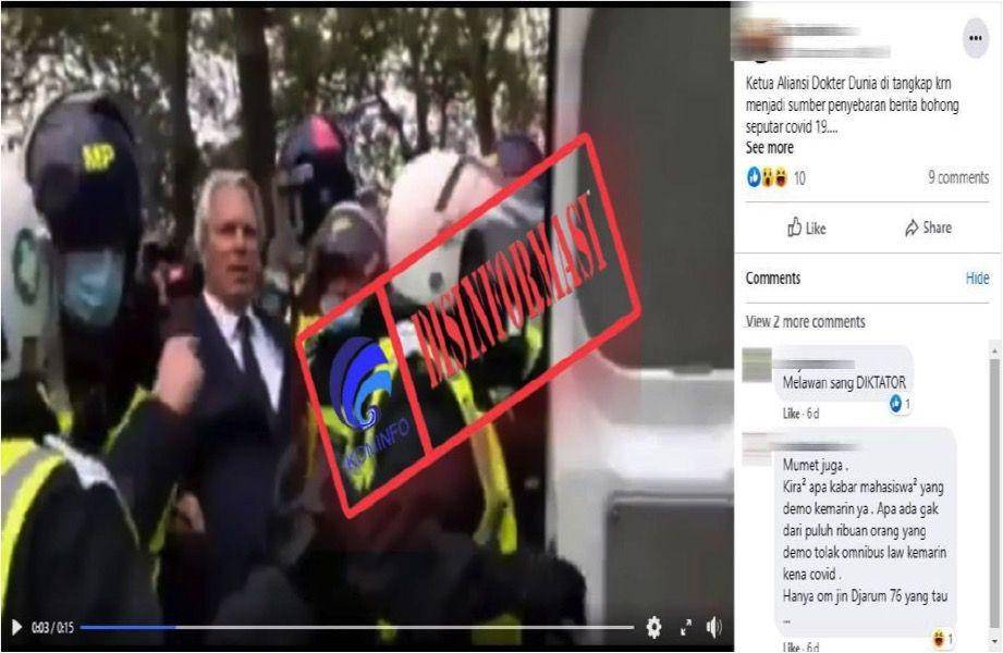 Hoaks dr. Heiko Schoning saat ditangkap di Hyde Park. kominfo.go.id