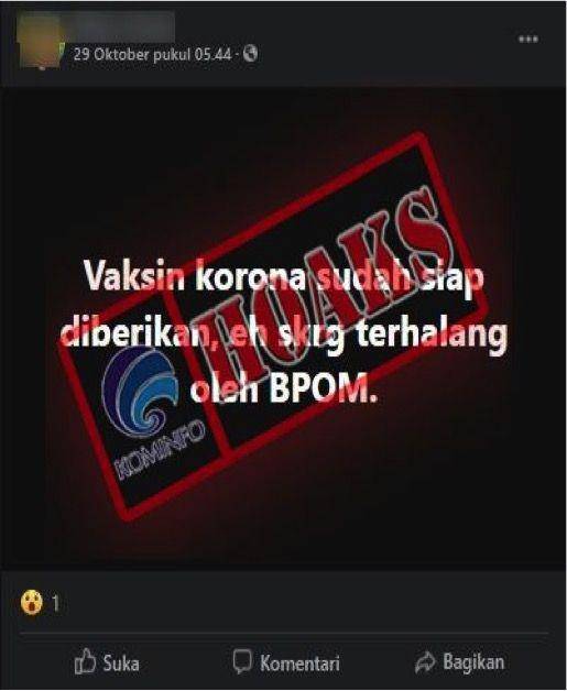 Hoaks BPOM halangi vaksin COVID-19. kominfo.go.id