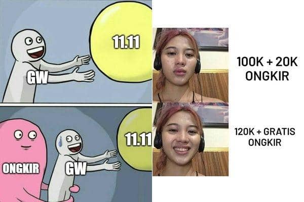 10 Meme Ongkos Kirim Mahal saat Belanja Online, Gagal Borong 11.11 nih