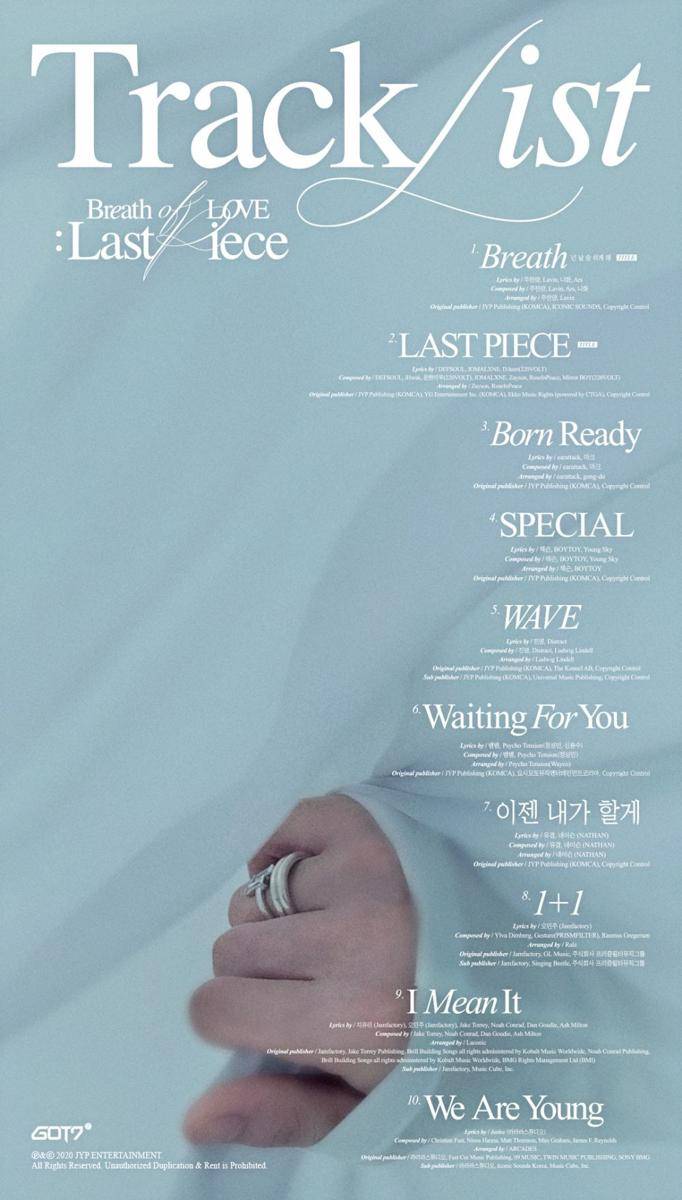 Daftar lagu Breath of Love: Last Piece (twitter.com/GOT7Official)