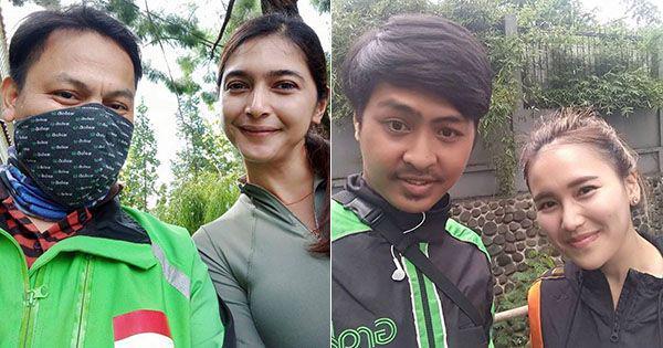 10 Potret Ramah Artis Bareng Abang Ojol, bak Ketiban Durian Runtuh!