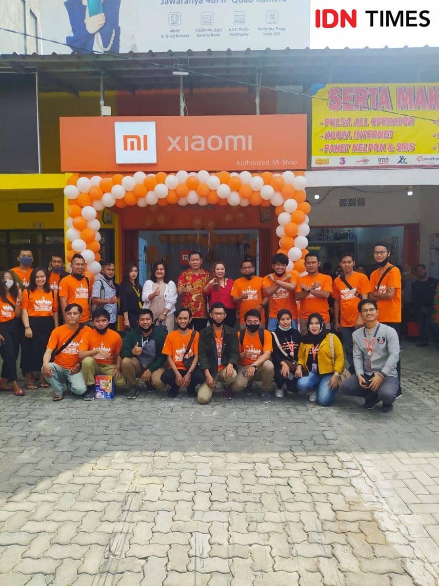 Mi Shop Diponegoro Bandar Lampung resmi grand opening, Minggu (15/11/2020). (IDN Times/Martin L Tobing).