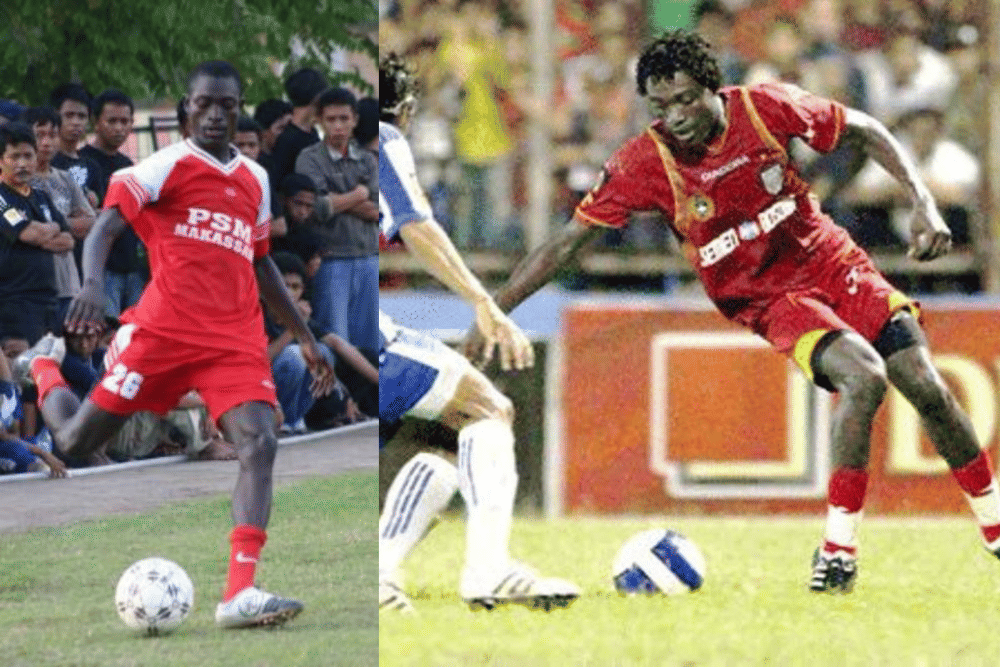 Kolase foto mendiang Ali Khadafi selama memperkuat PSM Makassar pada tahun 2007 hingga 2009. (Skyrock.com - Facebook.com)