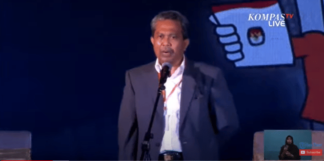 Ketua KPU Barru, Syafruddin H Ukkas. Tangkapan layar dari video debat Pilkada Barru, Selasa (24/11/2020). Dok. IDN Times/Kompas TV