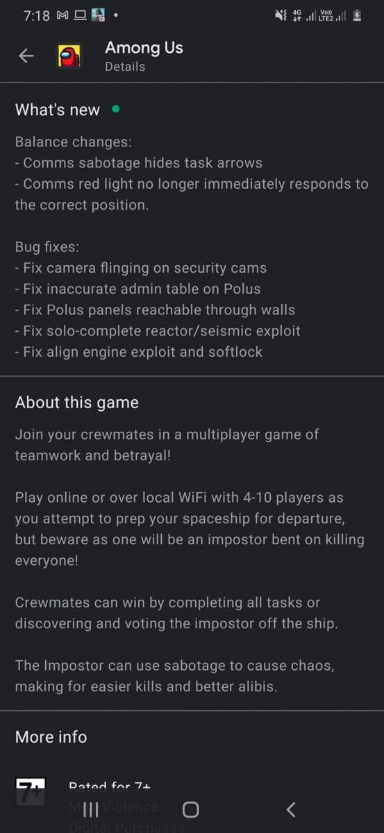 Google Play Store/Among Us