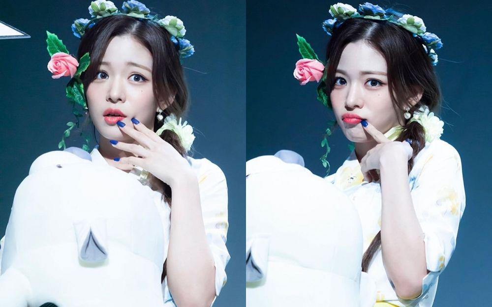 10 Potret Manis Lee Chaeyoung Fromis_9 Pakai Headwear, Gemas Maksimal!