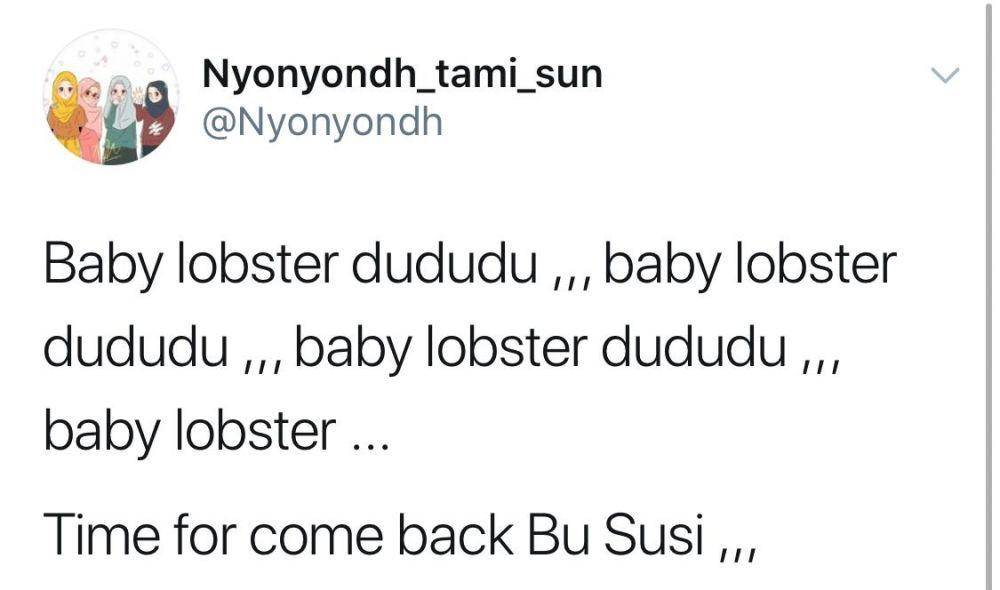 Dukungan wargener ke Susi Pudjiastuti (Twitter @Nyonyondh)