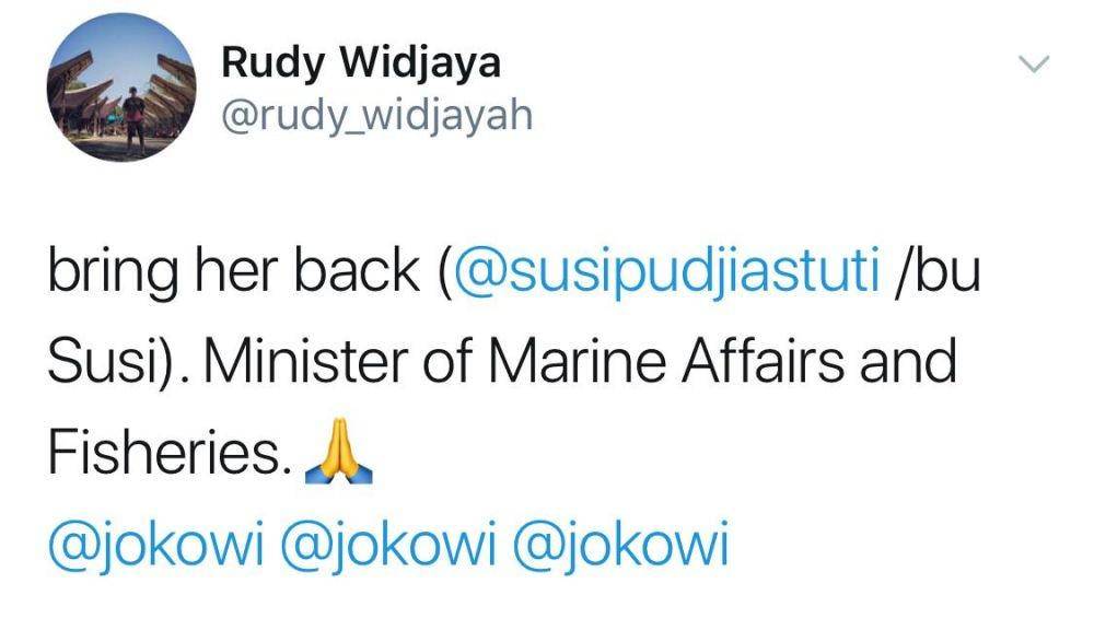 Dukungan wargener ke Susi Pudjiastuti (Twitter @rudy_widjayah)