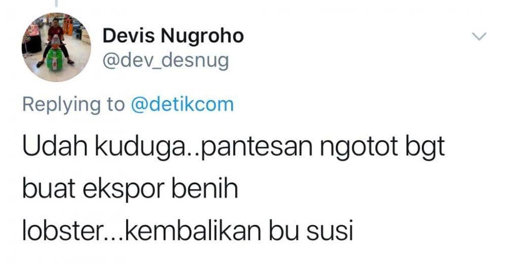 Dukungan warganet untuk Susi Pudjiastuti (Twitter.com/@dev_desnug)