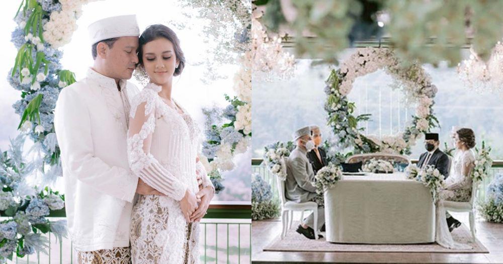 9 Dekorasi Akad Nikah Banyu Biru-Anastasia Adamova, Bertabur Bunga