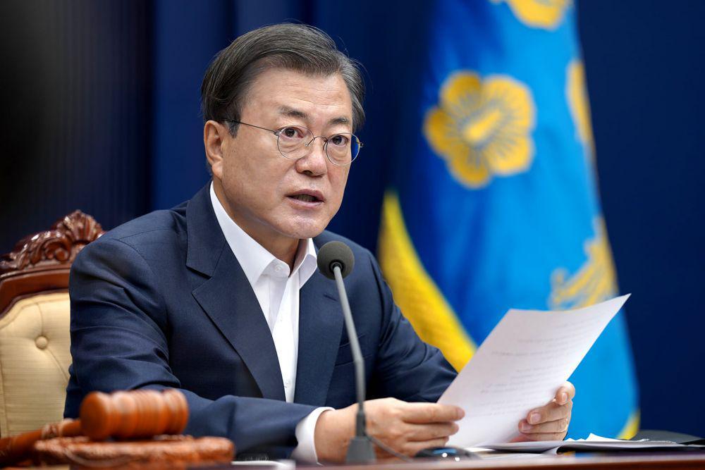 Foto Presiden Moon Jae-in saa rapat kabinet ke-57.sumber: twitter.com/ The Office of President Moon Jae-in