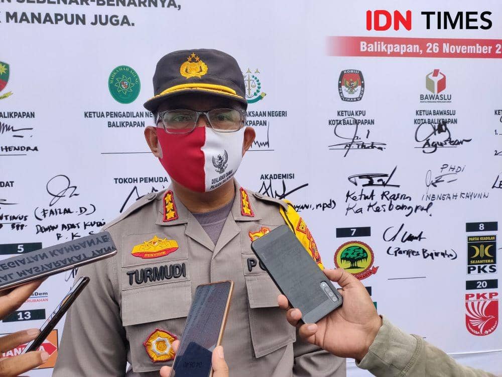 Kapolresta Kota Balikpapan Kombes Polisi Turmudi akan mengerahkan 2/3 kekuatan dalam pengamanan Pilkada Kota Balikpapan, Kamis, 26 November 2020 (IDN Times/Hilmansyah)