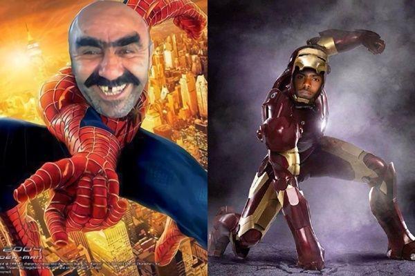 10 Foto Editan Orang India Berlagak Jadi Superhero, Bengek Banget!