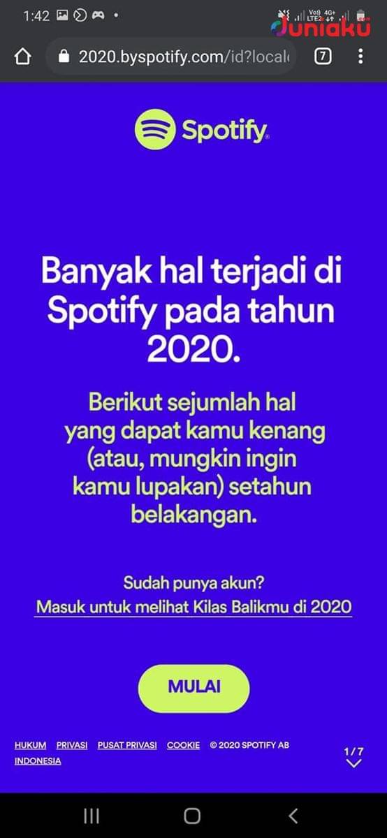 Web Spotify Wrapped 2020 duniaku.com/Adhitya Daniel