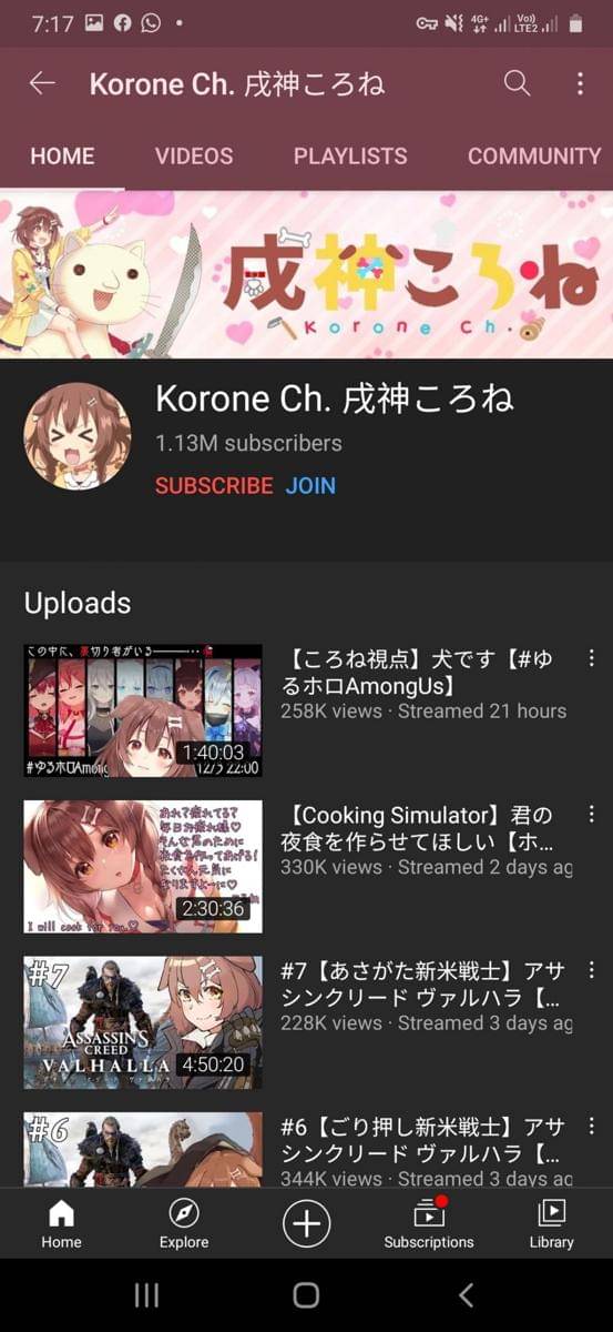 youtube.com/Korone Ch.