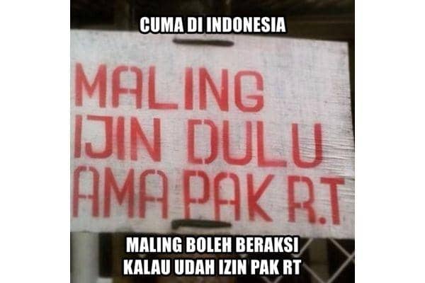 10 Meme Kocak Larangan Unik yang Cuma Ada di Indonesia, Bingung Abis