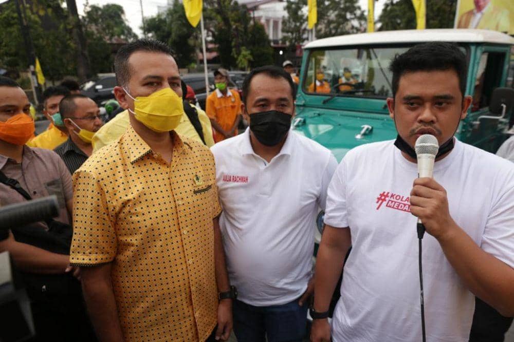 Bobby Nasution-Aulia Rachman menemui Ketua DPD Partai Golkar Sumut, Musa Rajekshah (Dok. IDN Times)