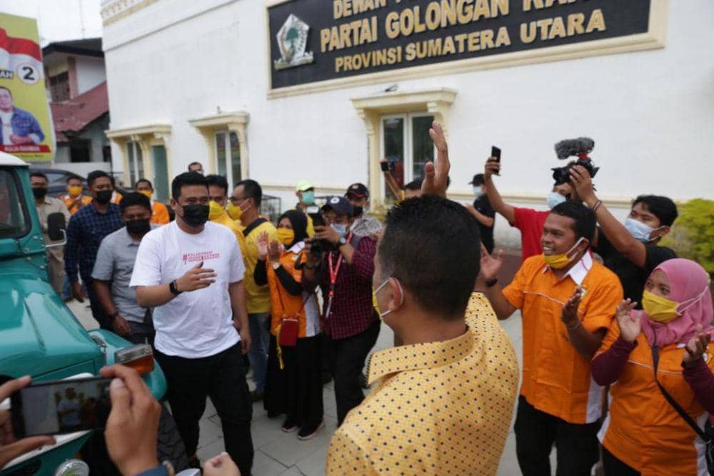 Unggul Hasil Hitung Cepat, Bobby-Aulia Temui Ketua Golkar Sumut