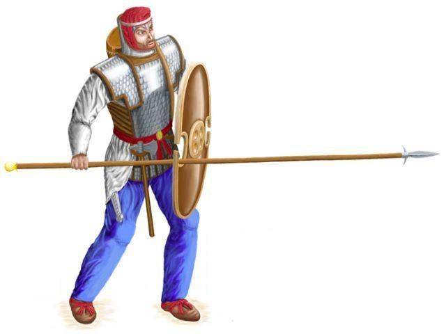 Ilustrasi: Tombak Immortal yang panjang menandakan pangkat. cais-soas.com