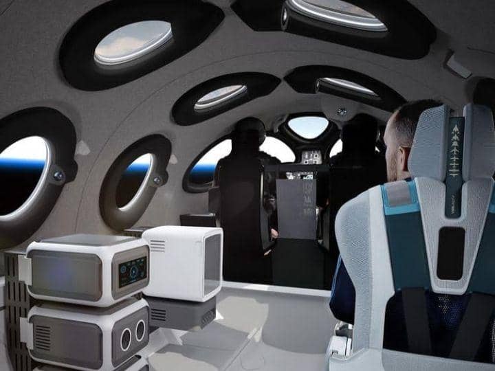 Kabin dalam pesawat luar angkasa Virgin Galactic. (instagram.com/virgingalactic)
