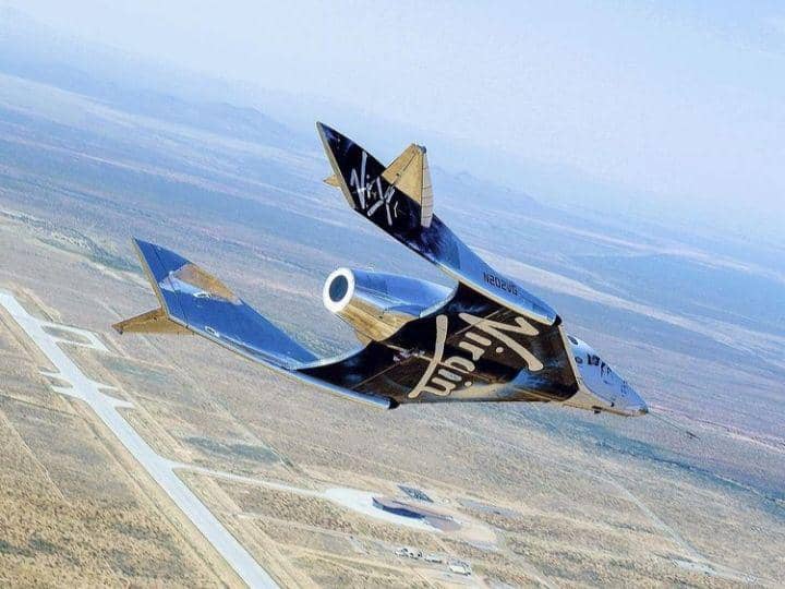 VSS Unity lakukan penjajakan awal di langit New Mexico sebelum melakukan uji coba peluncuran luar angkasa. (ini.com/virgingalactic)