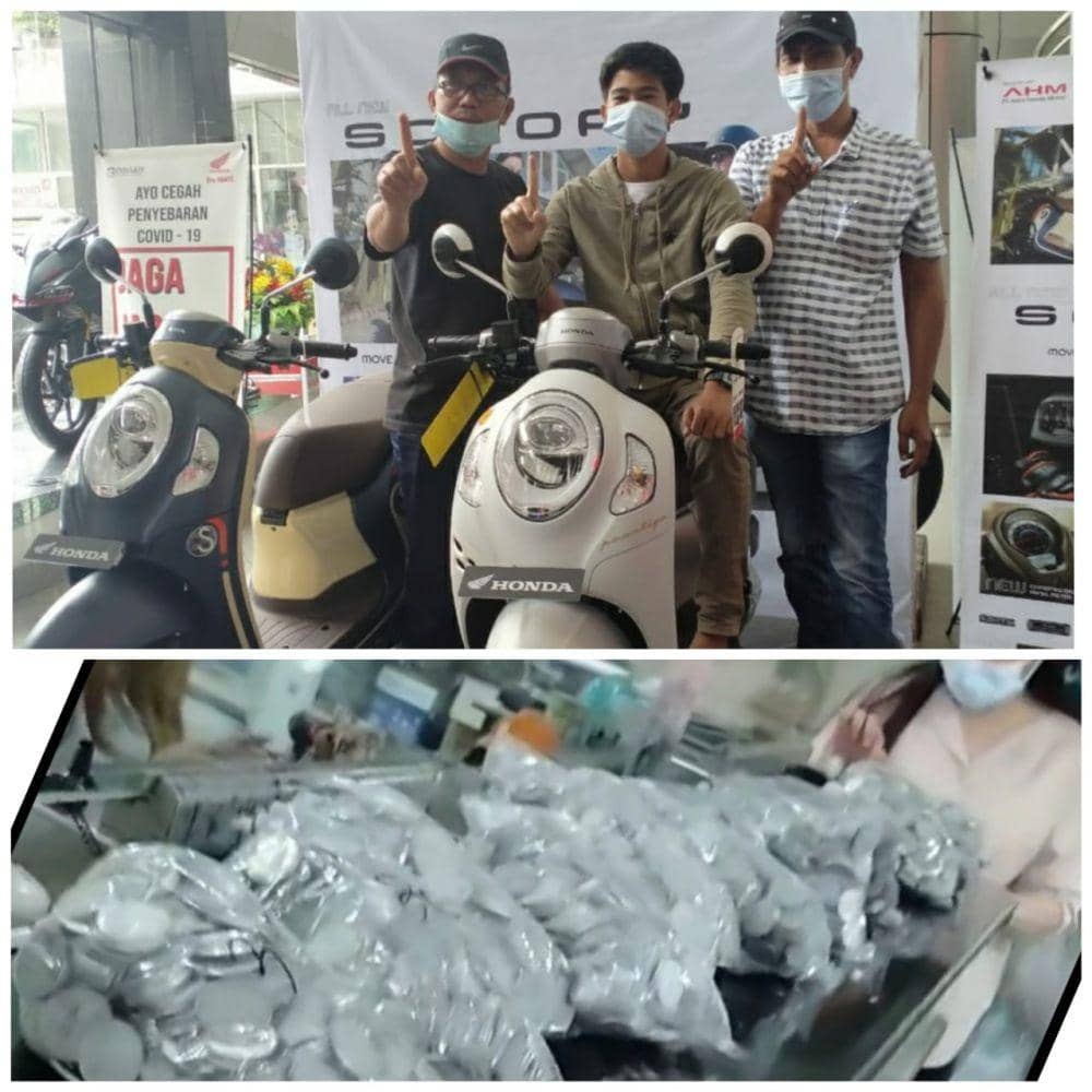 Viral, Pedagang di Medan Beli Motor Pakai Uang Koin Tiga Goni