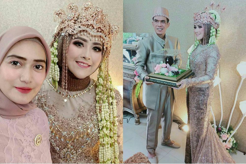 6 Busana dan Makeup Pernikahan Meggy Wulandari, Indah dengan Siger