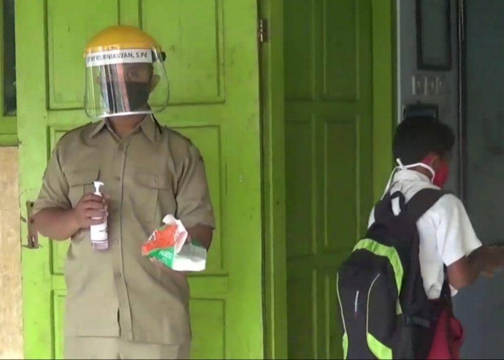 Simulasi pembelajaran tatap muka di SDN Kare, Kabupaten Madiun. Dok.IDN Times/Istimewa