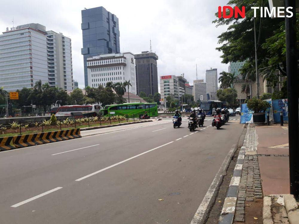 Pantauan di jalan Medan Merdeka Barat jelang aksi 1812 (IDN Times/Fitang Budhi Adhitia)