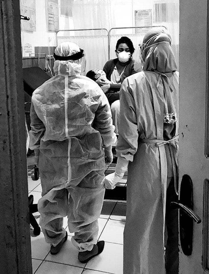 Istri dan anak Richo Pramono di Rumah Sakit Darurat Wisma Atlet (Dok. Richo Pramono)