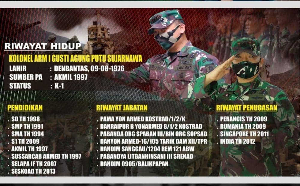 Riwayat kemiliteran Dandim 0905 Balikpapan Kol Arm I Gusti Agung Putu Sujarnawa (Dok.IDN Times/Istimewa)