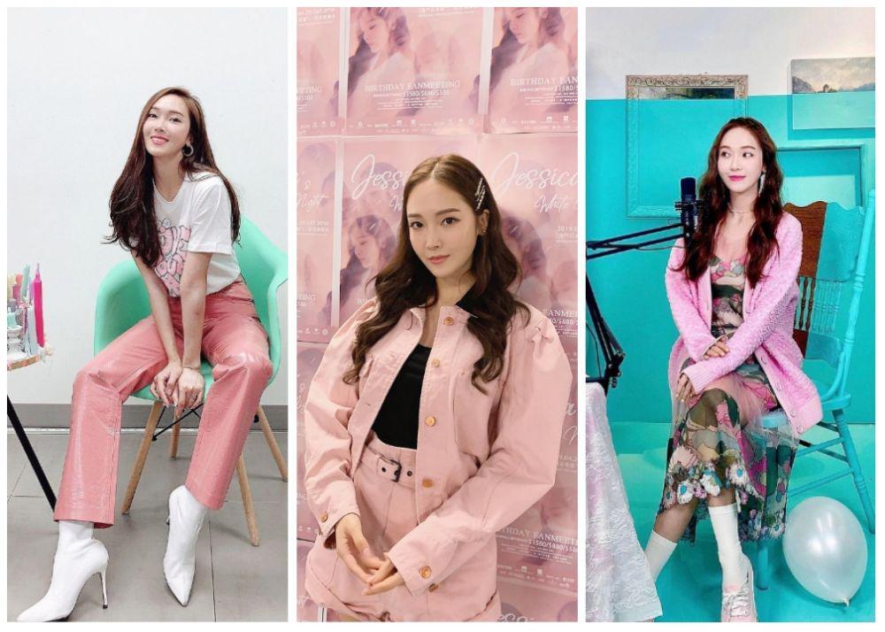 9 Inspirasi OOTD Bernuansa Merah Muda Ala Jessica Jung, Kece Banget!
