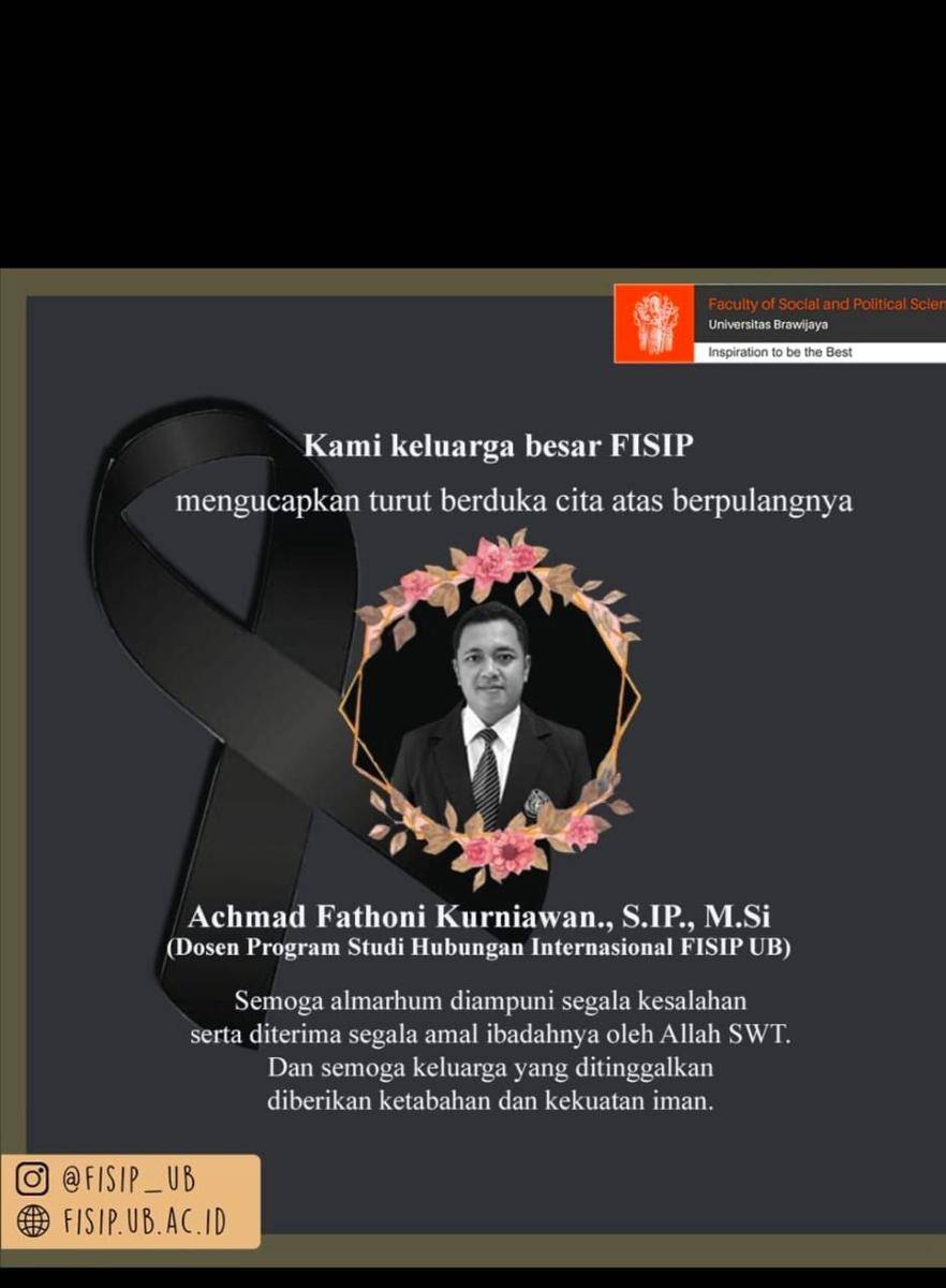 Banner informasi terkait seorang dosen UB meninggal dunia. Dok/istimewa