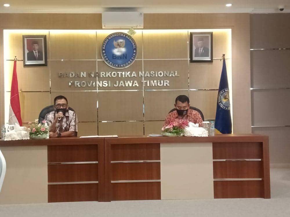 BNNP Jatim saat rilis anlsisi dan evaluasi 2020, Rabu (30/12/2020). Dok. Istimewa