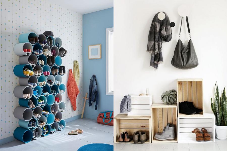 Anti Ribet! 10 DIY Rak Sepatu Simpel dari Barang Sehari-hari di Rumah
