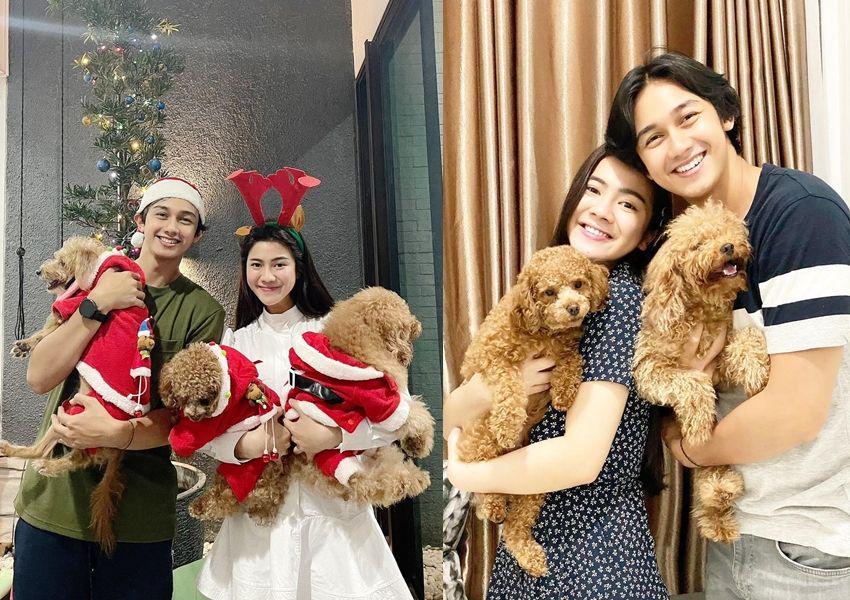 Potret hito caesar dan felicya dengan anjing kesayangan