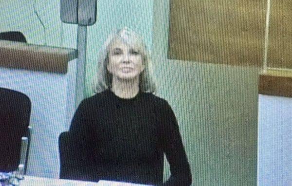 Corinna Larsen saat memberikan kesaksian di pengadilan Spanyol pada hari Jumat, 15 Januari 2021, waktu setempat. (Twitter.com/roserperera)