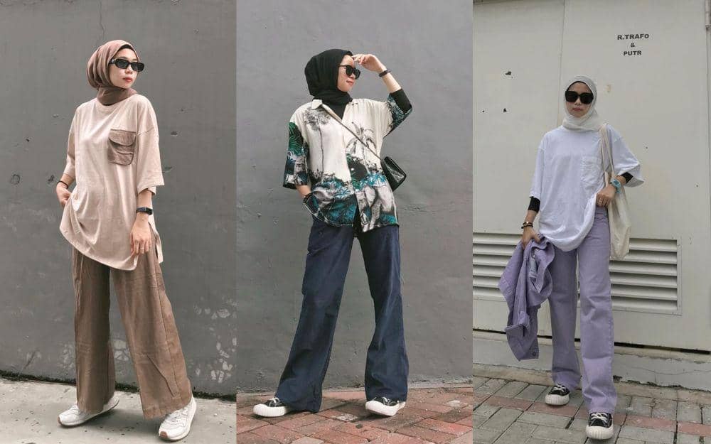7 Inspirasi Kece Padu Padan Pakaian Oversized ala Selebgram Hijab