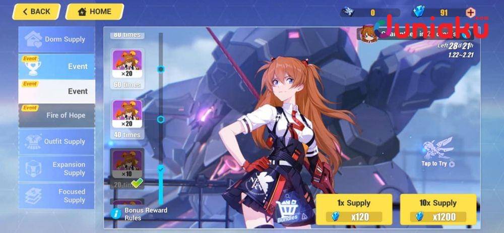 Supply Event Honkai x Evangelion. duniaku.com/Adhitya Daniel