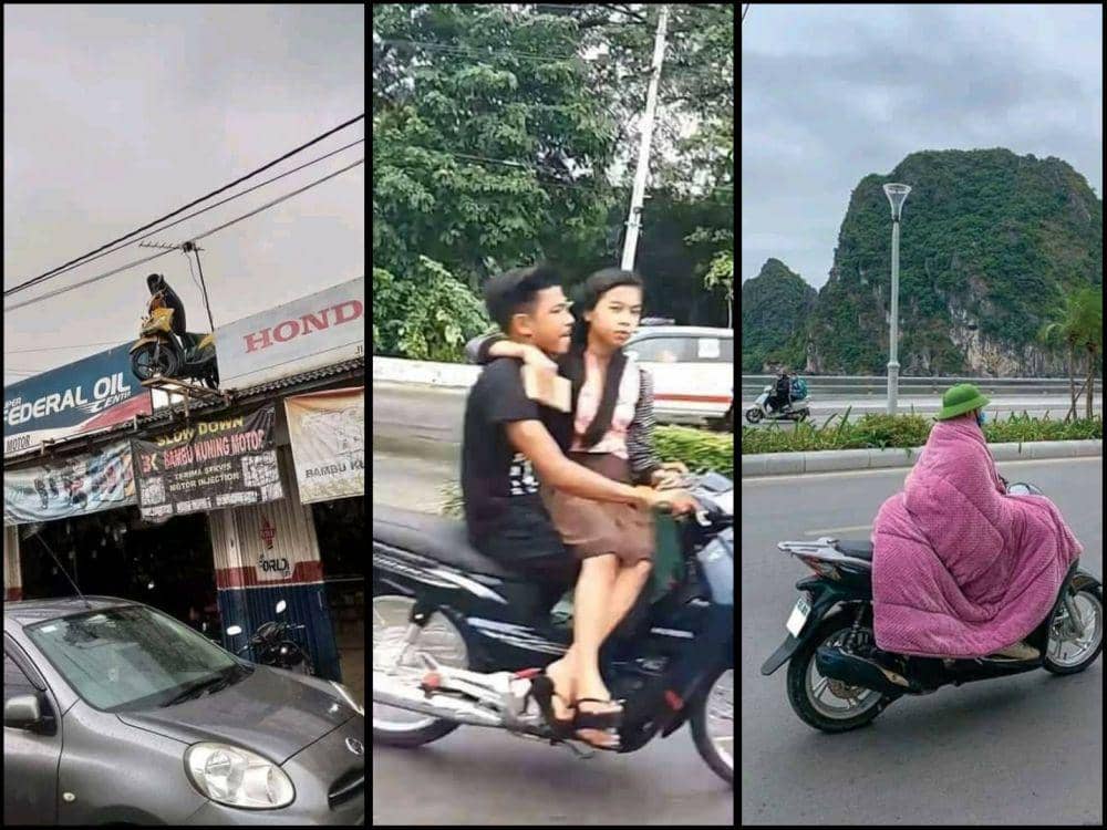 10 Tingkah Lucu Pengendara Sepeda Motor +62, Bikin Ngakak Deh