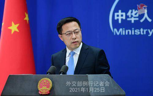 Juru Bicara Kementerian Luar Negeri Tiongkok, Zhao Lijian, berbicara dalam konferensi pers harian pada Senin (25/1/2021) kemarin. (fmprc.gov.cn)
