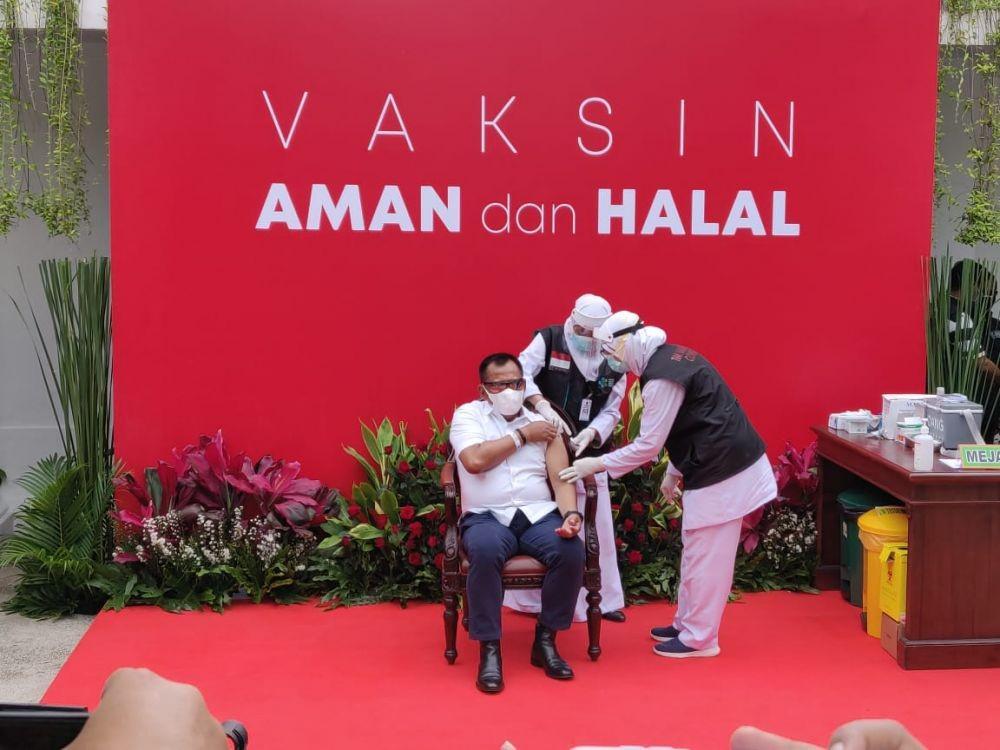 Vaksinasi tahap kedua di Kantor Gubernur Jatim, Kamis (28/1/2021). Dok. Istimewa